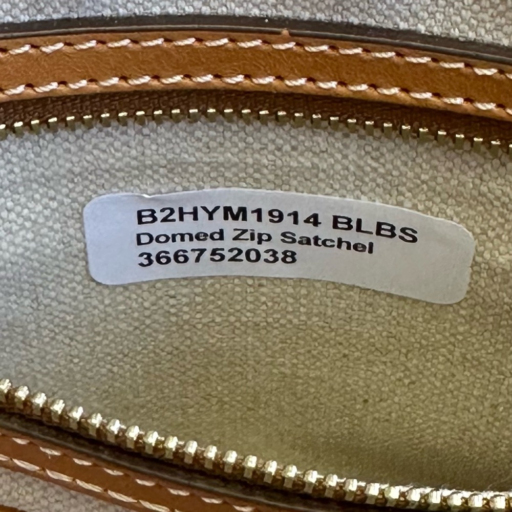 Dooney & Bourke Hydrangea Black Monogram Domed Zip Satchel NWT - Picture 10 of 15